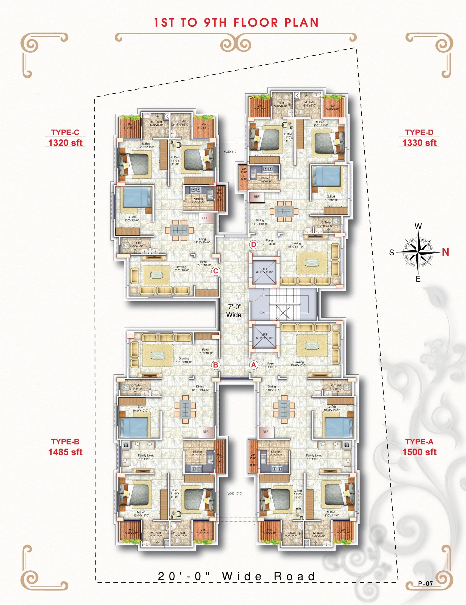 Halima Palace 1st to 9th floor plan