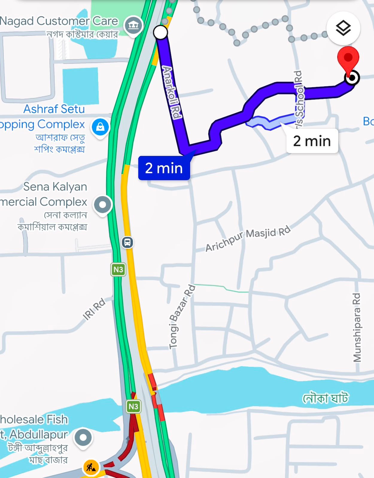 Alternate route from the Dhaka–Mymensingh highway